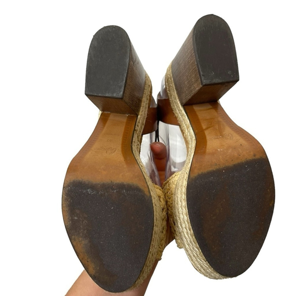 CASTAÑER Leather Colorblock Neutral Pattern Chunky Block Heel Sandals - Picture 16 of 16